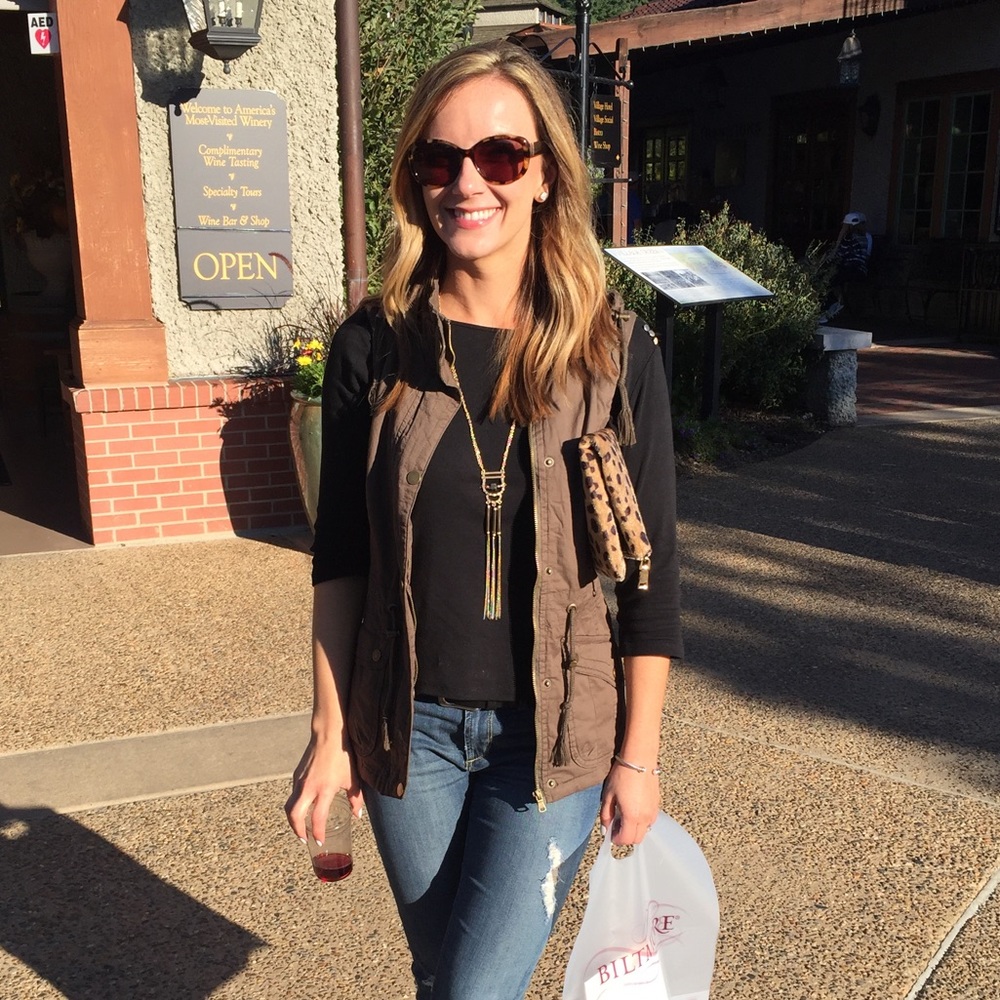 Olive green utility vest